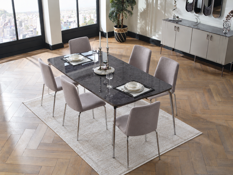 Alexa Dining Table With 6 Chairs
