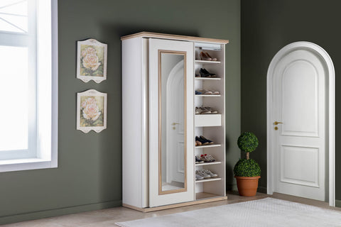 Elizya Hall Shoes Cabinet with Coat Hooks