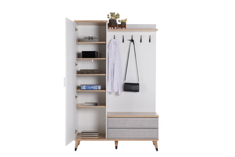 Lena Hall Shoes Cabinet with Coat Hooks