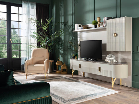 Serra TV Unit - Gold