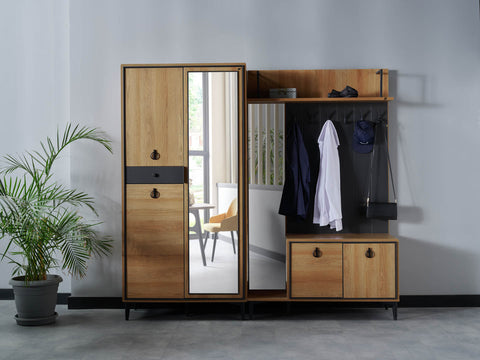 Vista Hall Shoes Cabinet with Coat Hooks