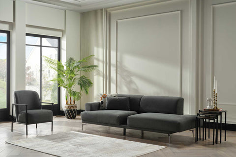 Alexa 3 Seater Smoked Sofa