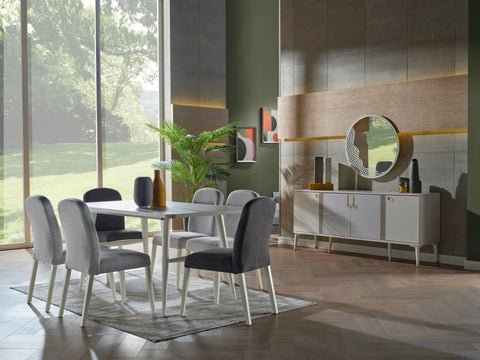 Alya Dining Table (Fixed) & Alya Chair (8218)