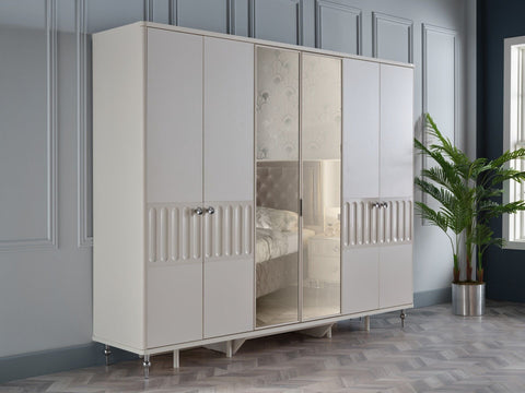 Blanca Mirror Wardrobe 6 Doors