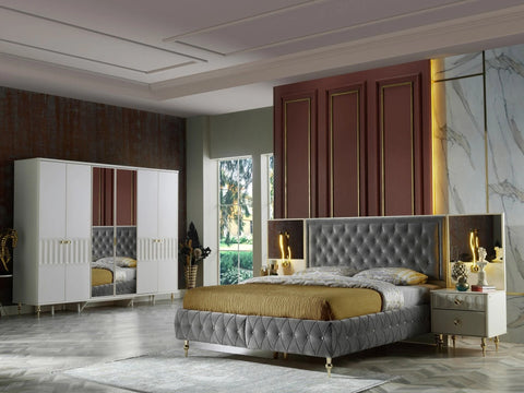 Blanca Mirror Wardrobe 6 Doors