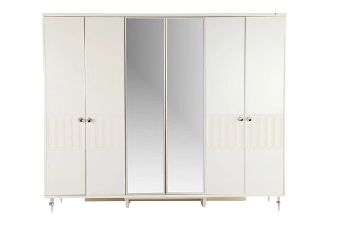 Blanca Mirror Wardrobe 6 Doors