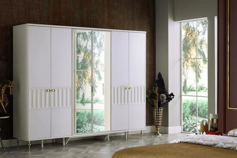 Blanca Mirror Wardrobe 6 Doors