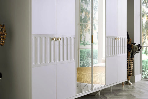 Blanca Mirror Wardrobe 6 Doors