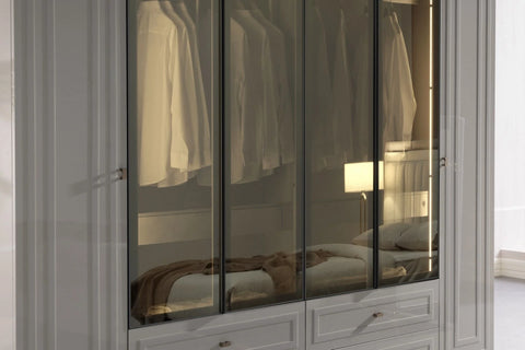 Briella Glazed Wardrobe 6 Doors