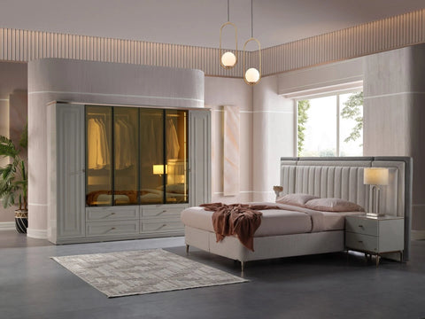 Briella Glazed Wardrobe 6 Doors
