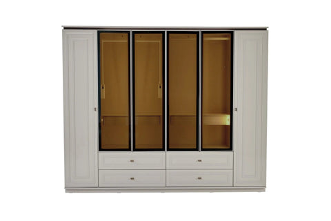 Briella Glazed Wardrobe 6 Doors