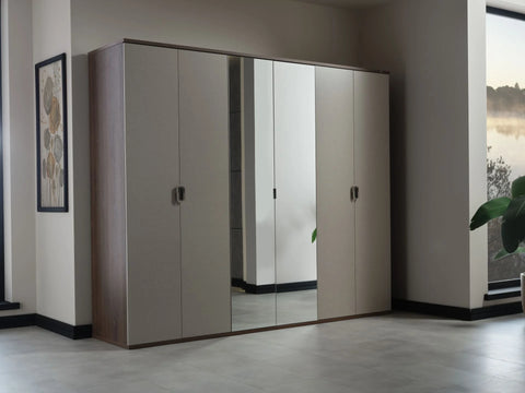 Cansas Mirrored Wardrobe 6 Doors