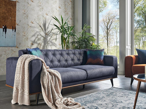 Diego 3 Seater Sofabed Navy Blue