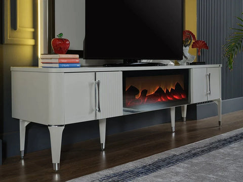 Arena Tv Table with Fireplace