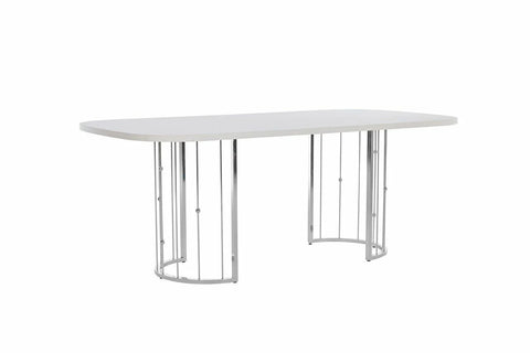 Blanca Dining Table (Extendable) + Blanca Chair (6289) - Chrome