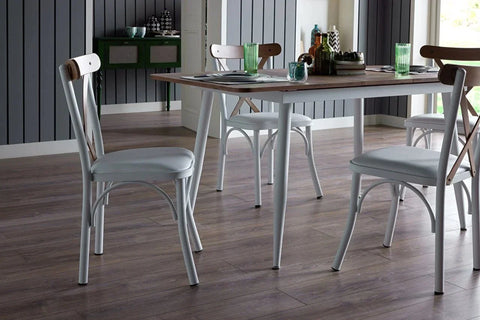 Essen Dining Table & Chair - White