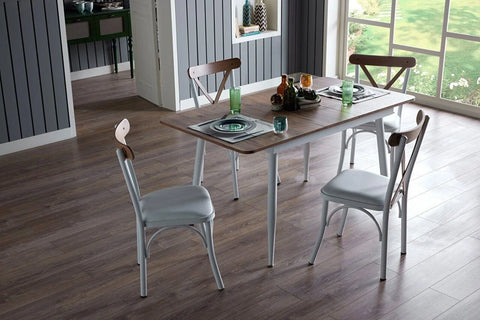 Essen Dining Table & Chair - White