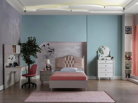 Emily collection from Istikbal for a sleek, modern youth bedroom with elegant touches.