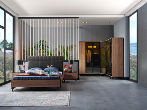 Mary Corner Wardrobe - Glass Door