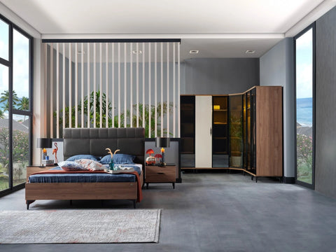 Mary Corner Wardrobe - Glass Door