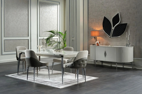 Aysa Dining Table (Fixed) + Aysa Chair (8205)