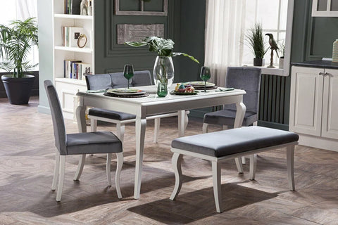Goldie Dining Table & Chair - White