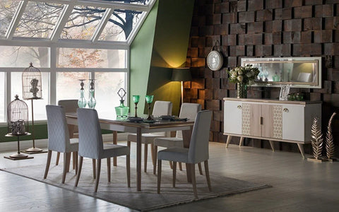Elizya Dining Table (Extendable) + Elizya Chair (6080)